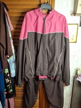 bcg Two-Tone Pink Brown Windbreaker Lined Jacket & Pants Preloved